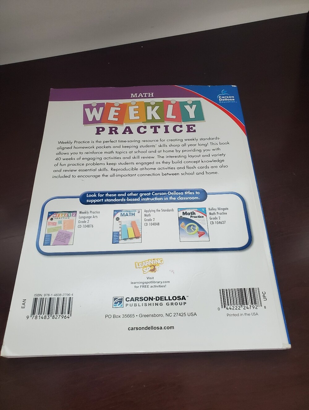 Weekly Math Practice Grade 2 Math Workbook - Paperback New Unused Second Grade - Picture 3 of 7
